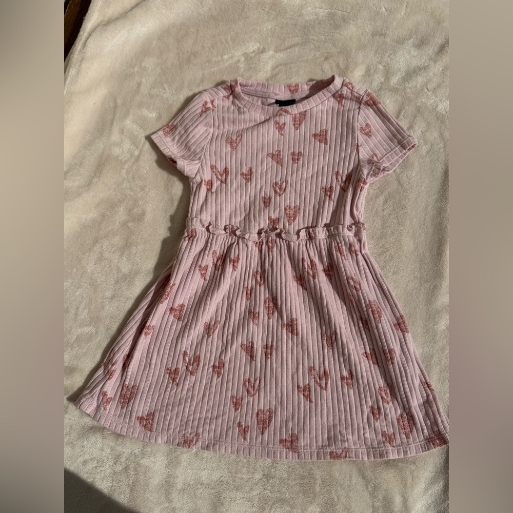 Art Class Pink Dress with Heart Design